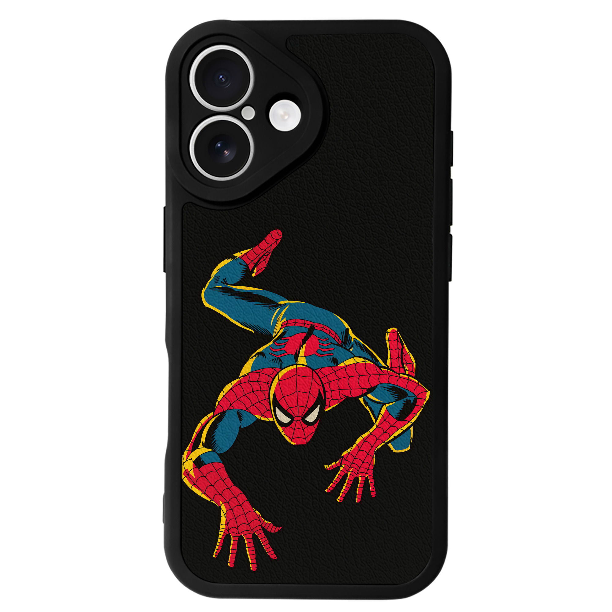 Spider Man スパイダーマン 【iPhone 16シリーズ対応】シリコンスマホケース（レザー調） 材質：シリコン